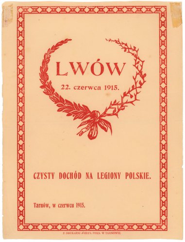 Lwów - Tarnów, Cegiełka, Czysty Dochód na Legiony Polskie 1915.jpg