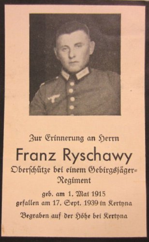 STERBEBILD - Gebirgsjäger ''Franz Ryschawy'' - 17.Sept.1939 in ''Kertyna''.jpg
