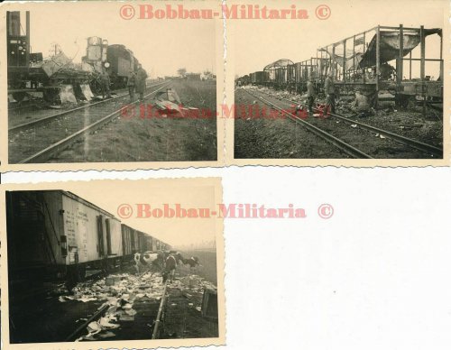 Polen bei Zduńska Wola geplünderter Zug Eisenbahn train Pabianice 1939.jpg
