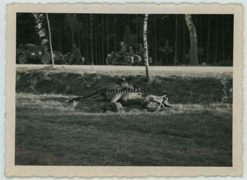 Vormarsch Kradmelder der 2.ID bei Pferd auf d. Tucheler Heide, Polen, 3. September 1939.jpg
