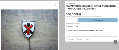 Screenshot 2026-07-19 at 20-26-20 Kampfring Deutscher Glaube (KDG) - Mitgliedsabzeichen Sammlermarkt-Nord militärische Antiquitäten und Zeitgeschichte.png