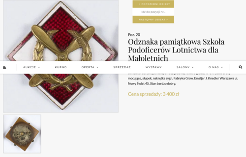 Screenshot 2026-09-06 at 13-09-49 Odznaka pamiątkowa Szkoła Podoficerów Lotnictwa dla Małoletnich - Aukcja 168 DESA Dzieła Sztuki i Antyki Kraków.png
